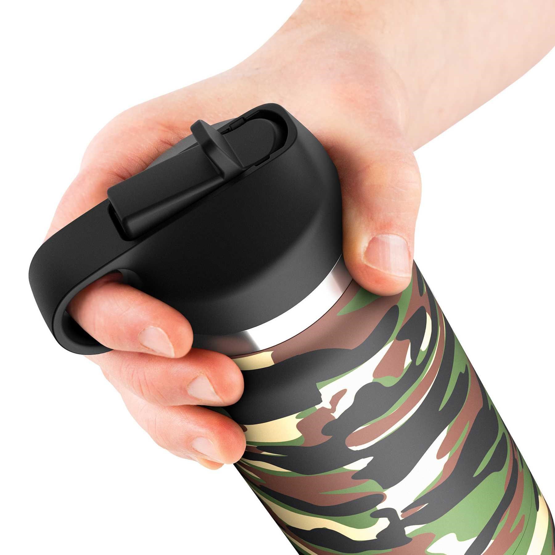 PDX Plus Fap Flask Stroker - Happy Camper hand holding