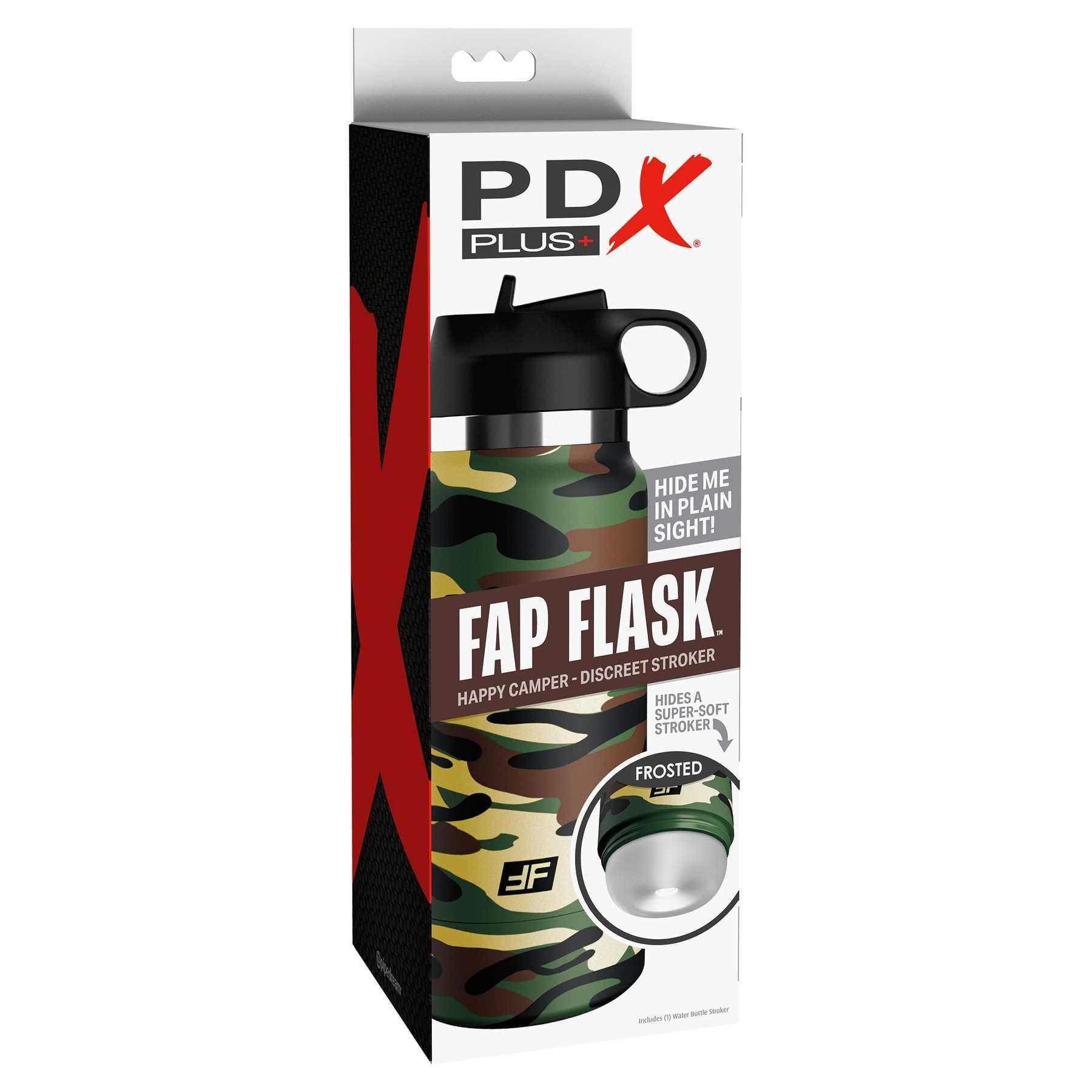 PDX Plus Fap Flask Stroker - Happy Camper box