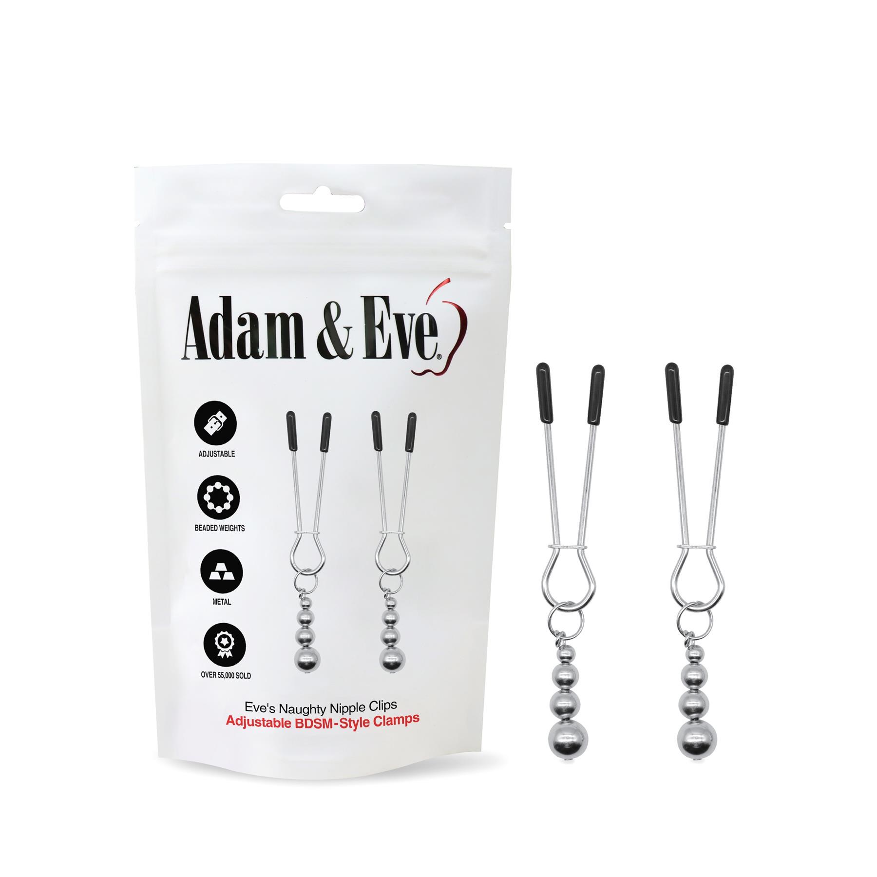 Eves Naughty Nipple Clamps - Product and Packaging