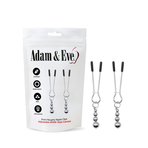 Eves Naughty Nipple Clamps - Product and Packaging