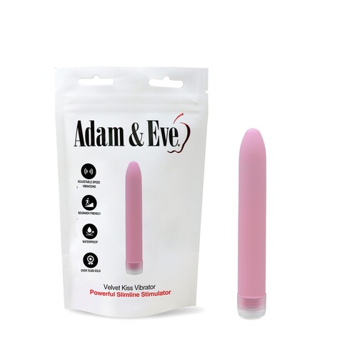 Adam & Eve Velvet Kiss Vibrator - Product and Packaging Shot