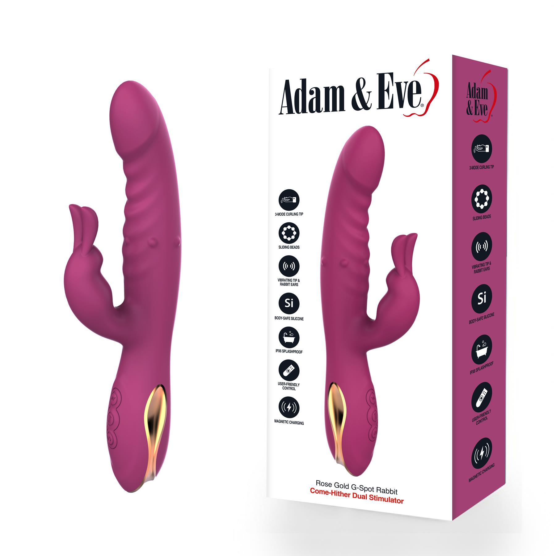 Rose Gold Come-Hither G-Spot Dual Stimulating Rabbit - Vibrators | Adam &  Eve