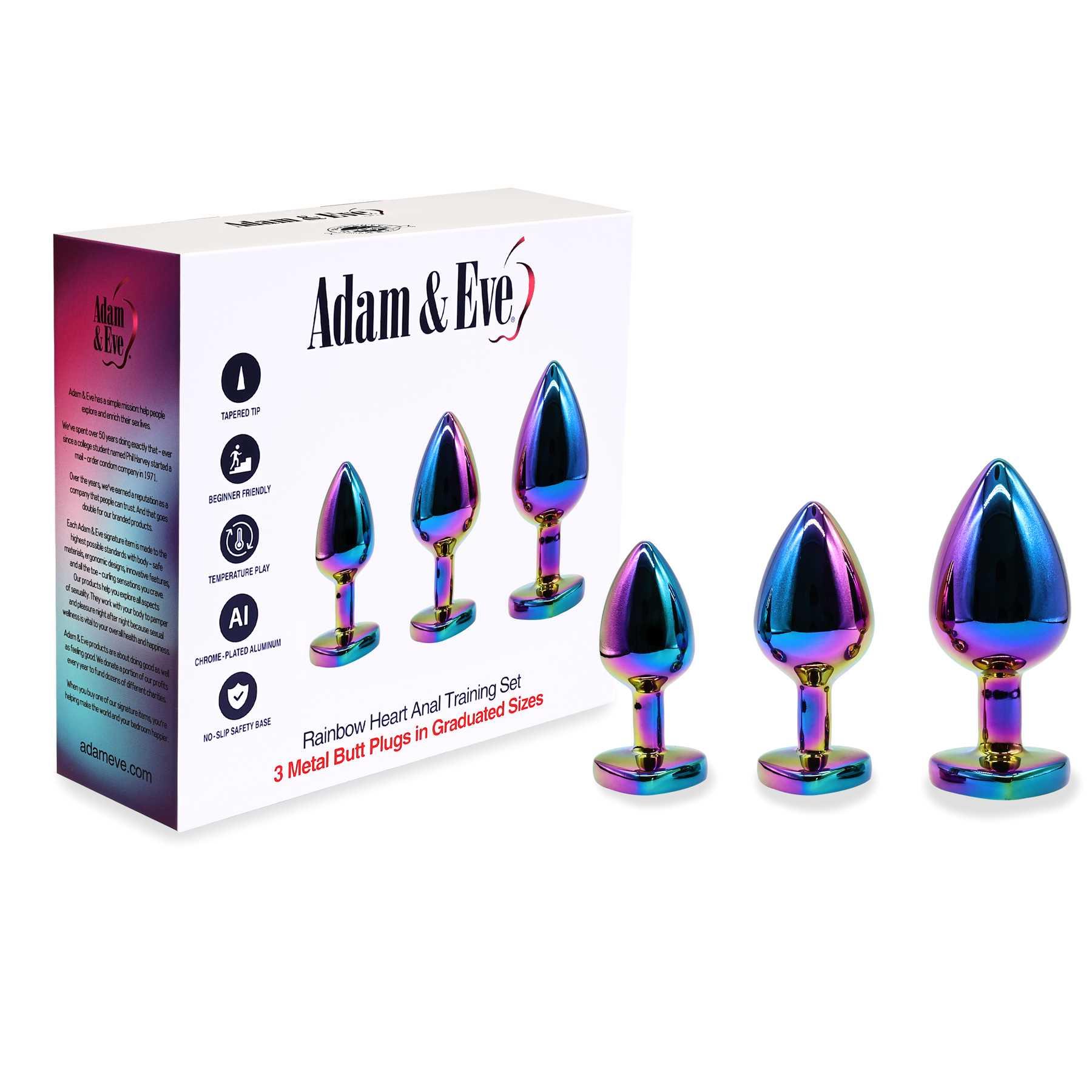 her first anal plug Rear Assets Rainbow Heart Anal Training Set - Anal Toys