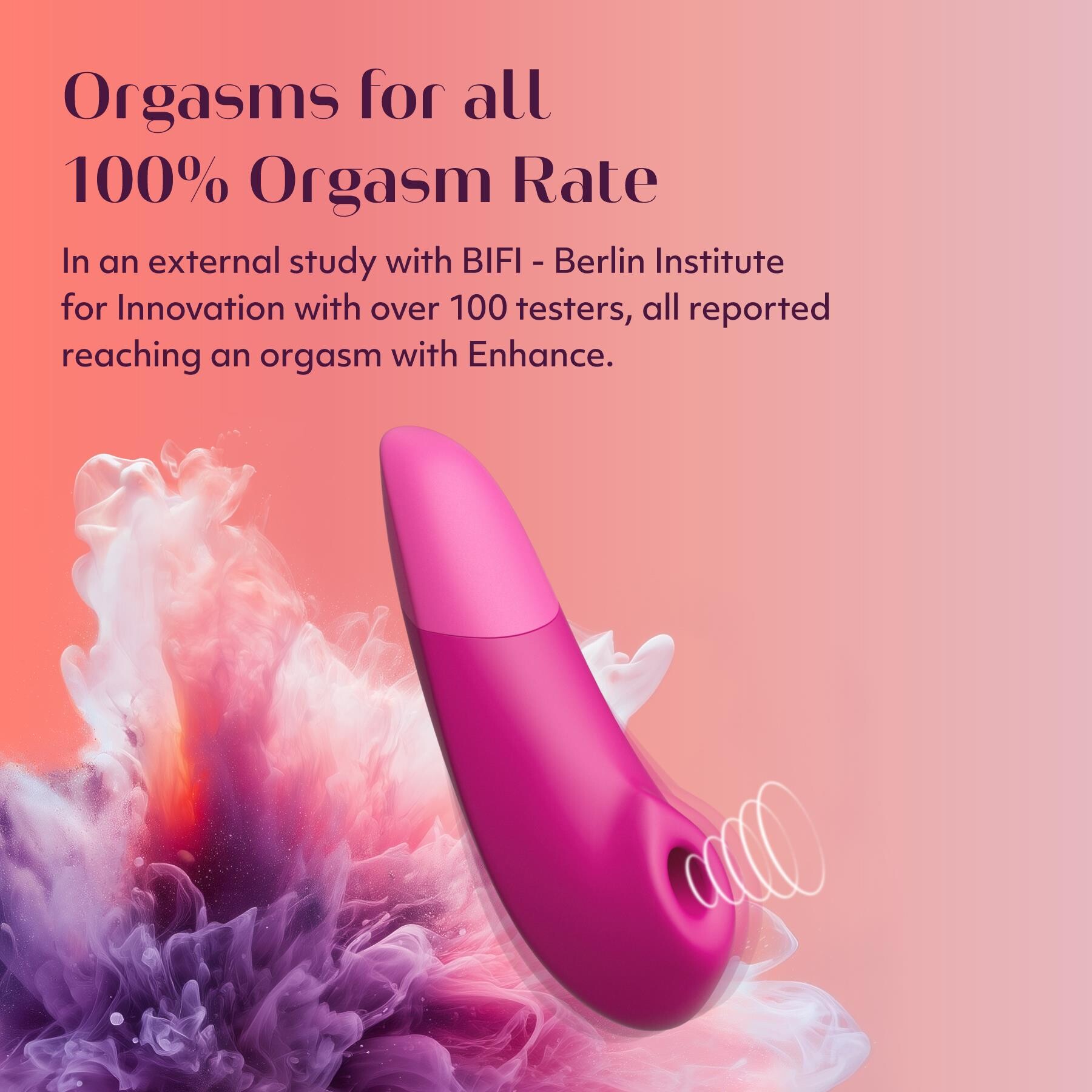 Womanizer Enhance Pleasure Air Clitoral Stimulator pink features