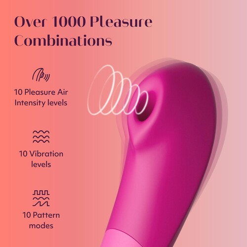 Womanizer Enhance Pleasure Air Clitoral Stimulator pink features 2