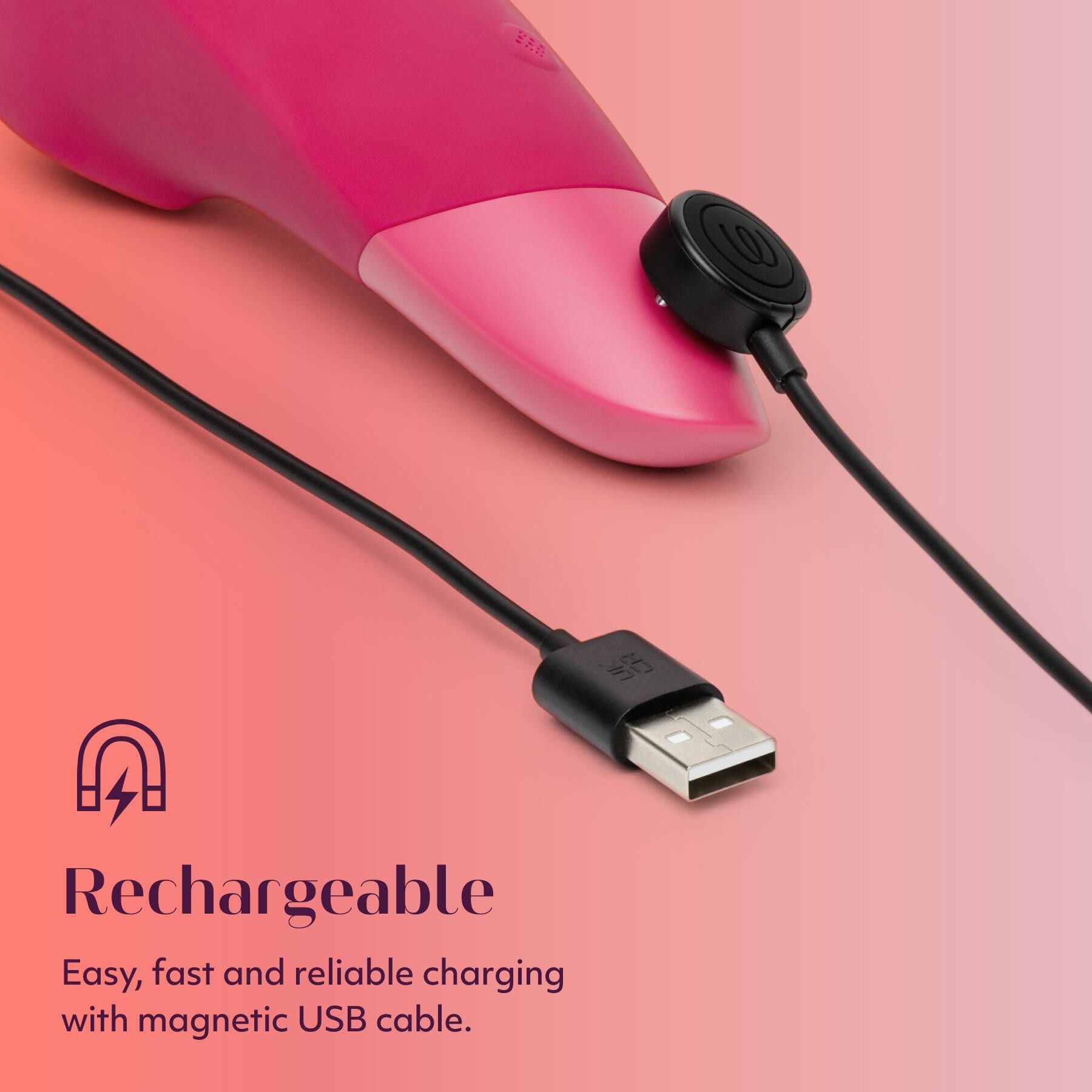 Womanizer Enhance Pleasure Air Clitoral Stimulator pink charger