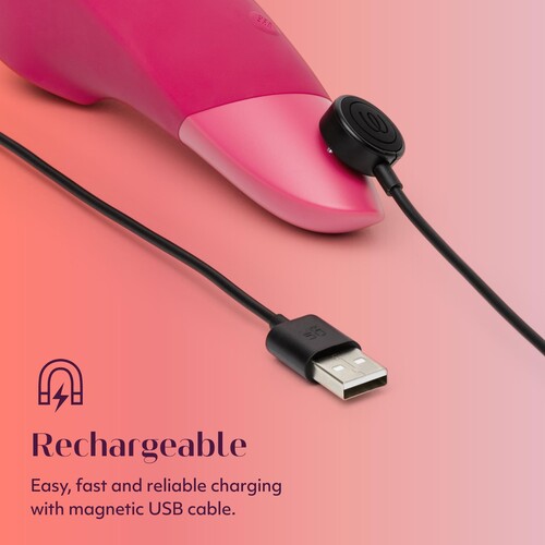 Womanizer Enhance Pleasure Air Clitoral Stimulator pink charger