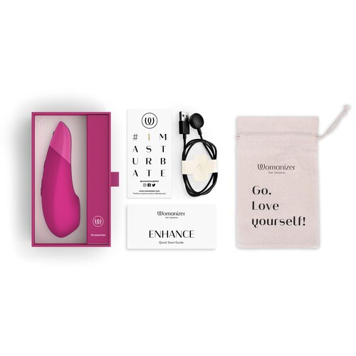 Womanizer Enhance Pleasure Air Clitoral Stimulator pink all pieces 2