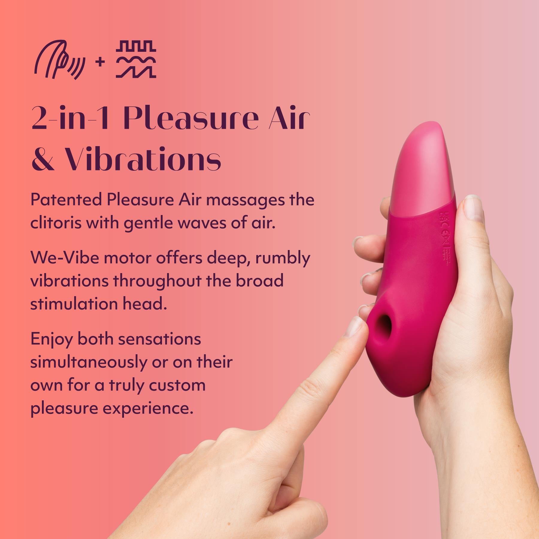 Womanizer Enhance Pleasure Air Clitoral Stimulator pink lifestyle