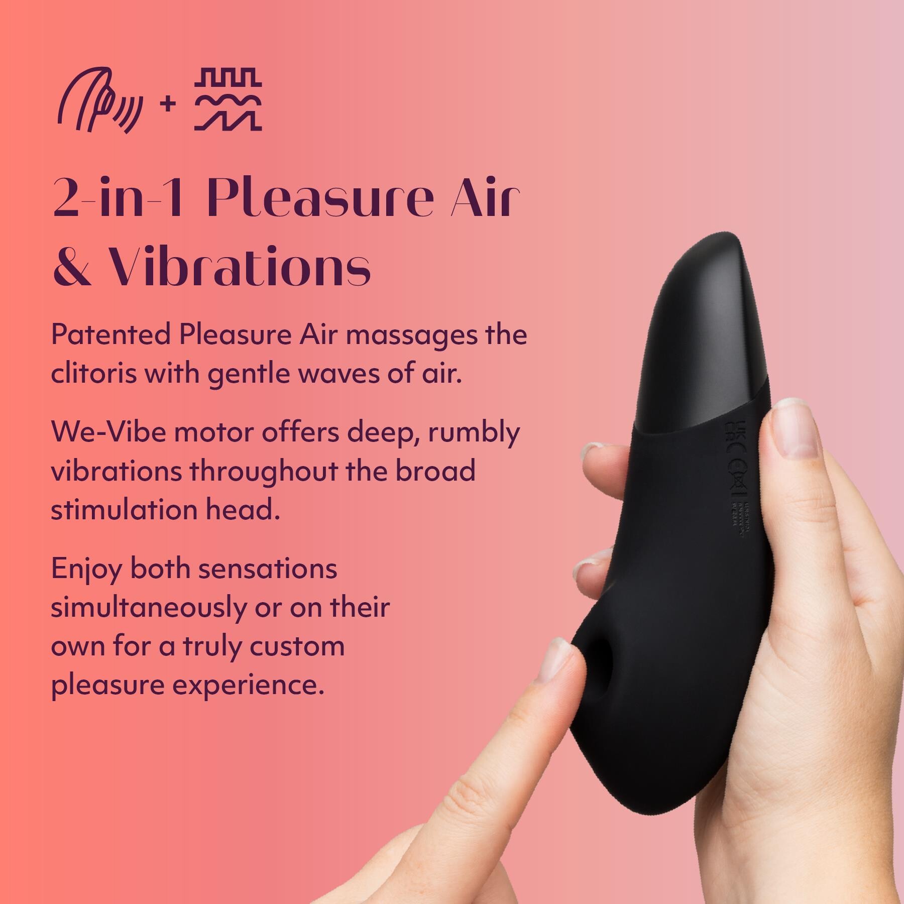 Womanizer Enhance Pleasure Air Clitoral Stimulator black features 1
