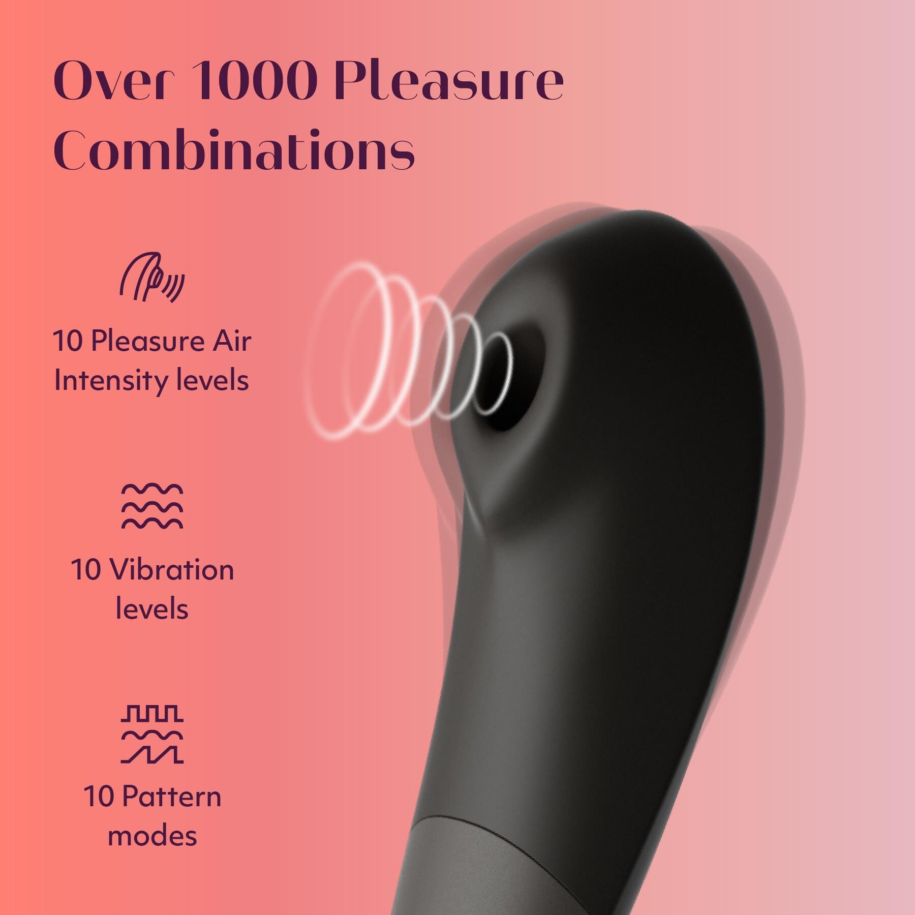 Womanizer Enhance Pleasure Air Clitoral Stimulator black features 3