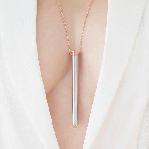 Crave Vesper Necklace Vibrator RG ON MODEL
