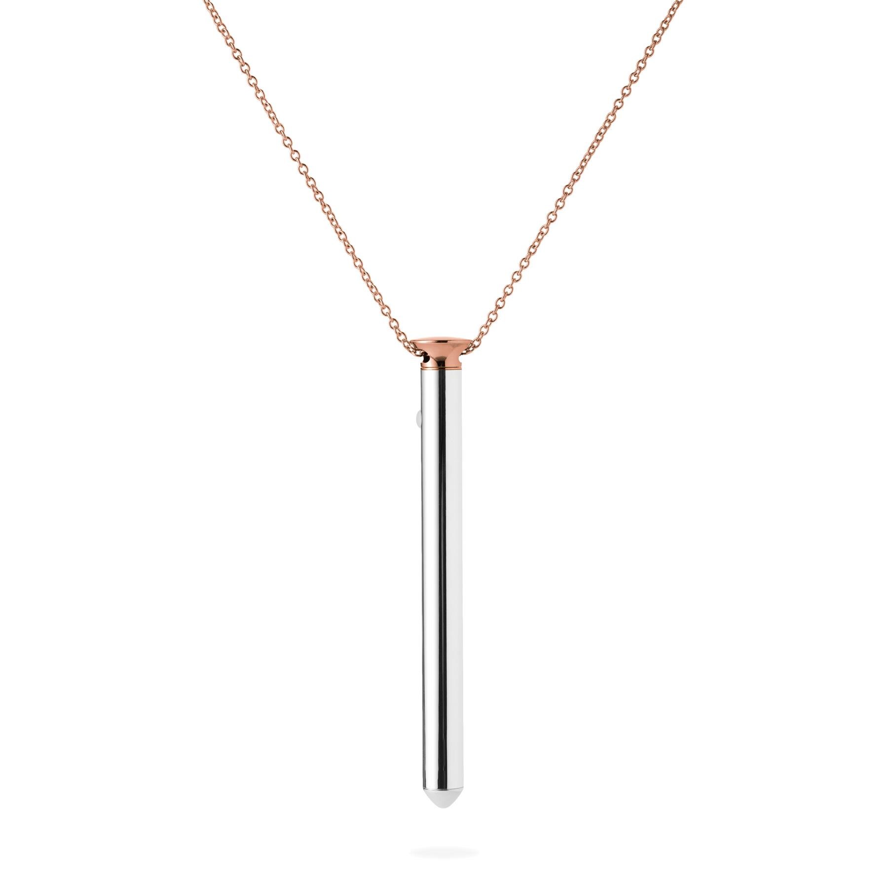 Crave Vesper Necklace Vibrator RG FULL VIEW CLOSE UP