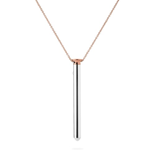 Crave Vesper Necklace Vibrator RG FULL VIEW CLOSE UP