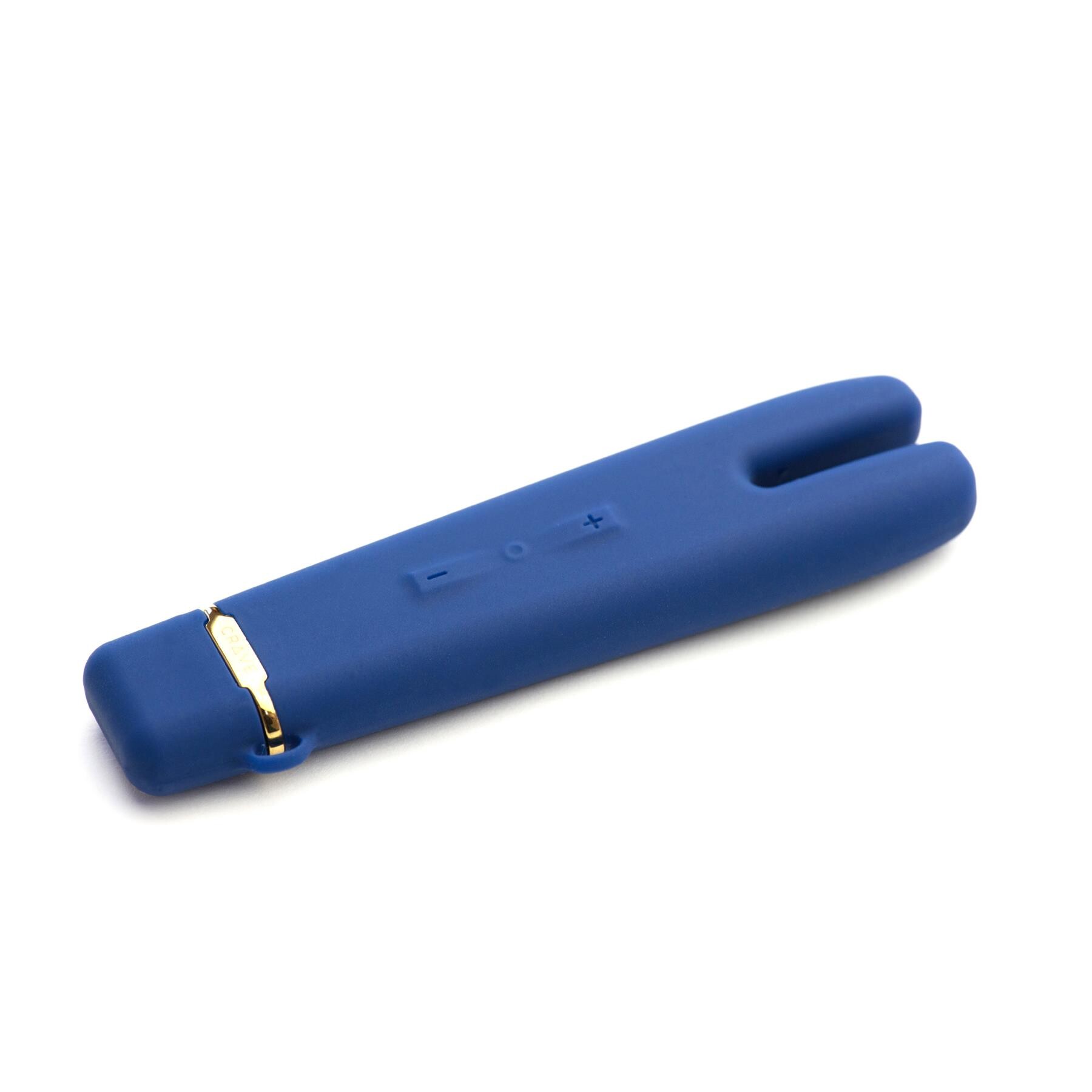 Crave Duet Flex Vibrator blue flat view