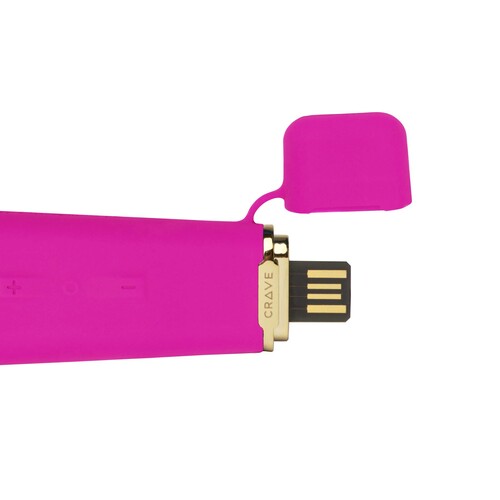 Crave Duet Flex Vibrator pink with usb cap off