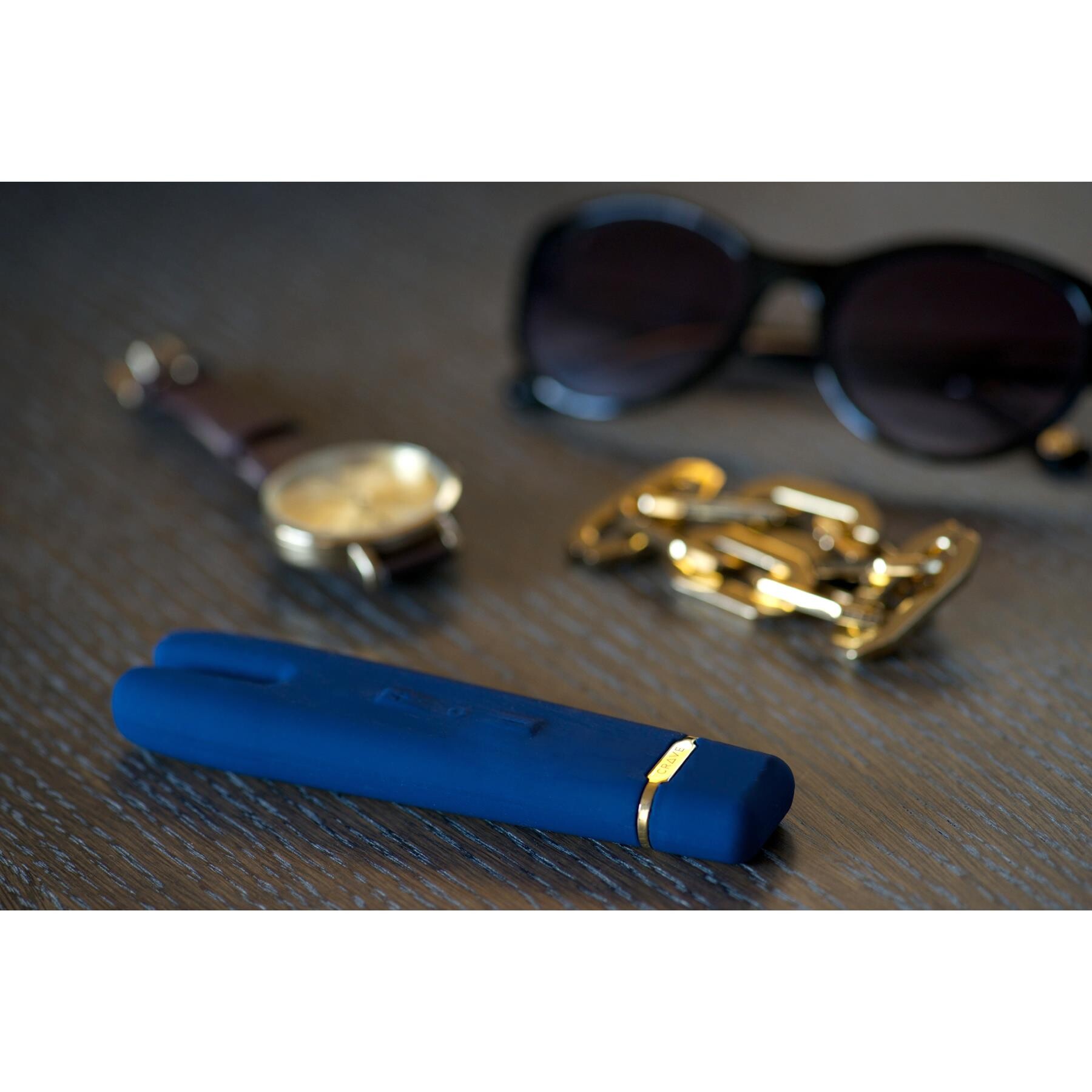 Crave Duet Flex Vibrator blue lifestyle shot