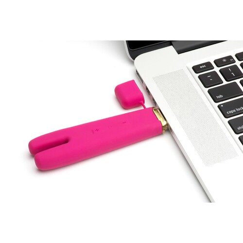Crave Duet Flex Vibrator pink charging