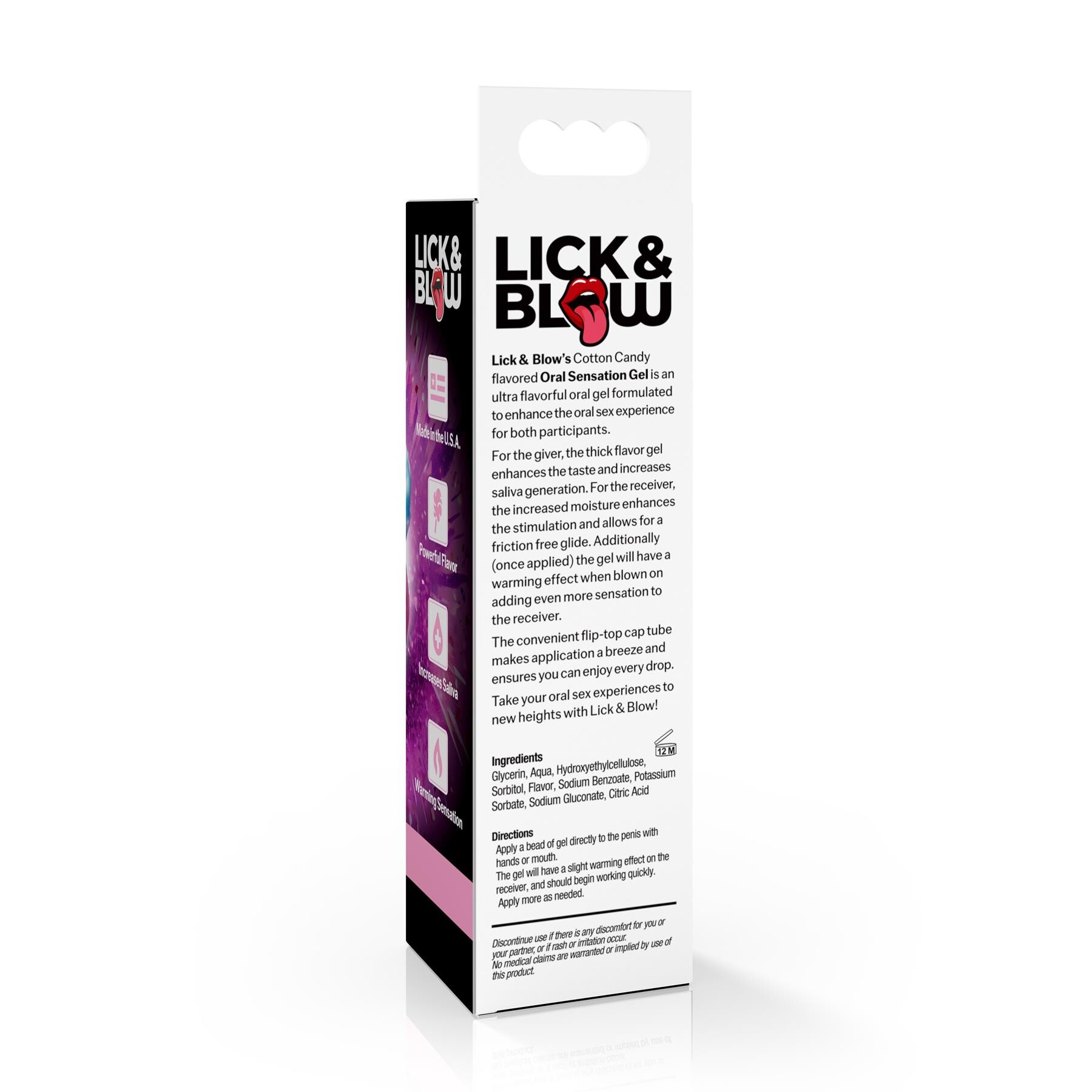 Good Blow Oral Sensation Flavor Gel back of box