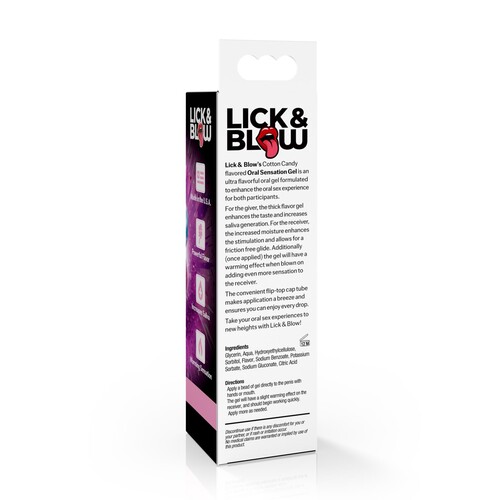 Good Blow Oral Sensation Flavor Gel back of box