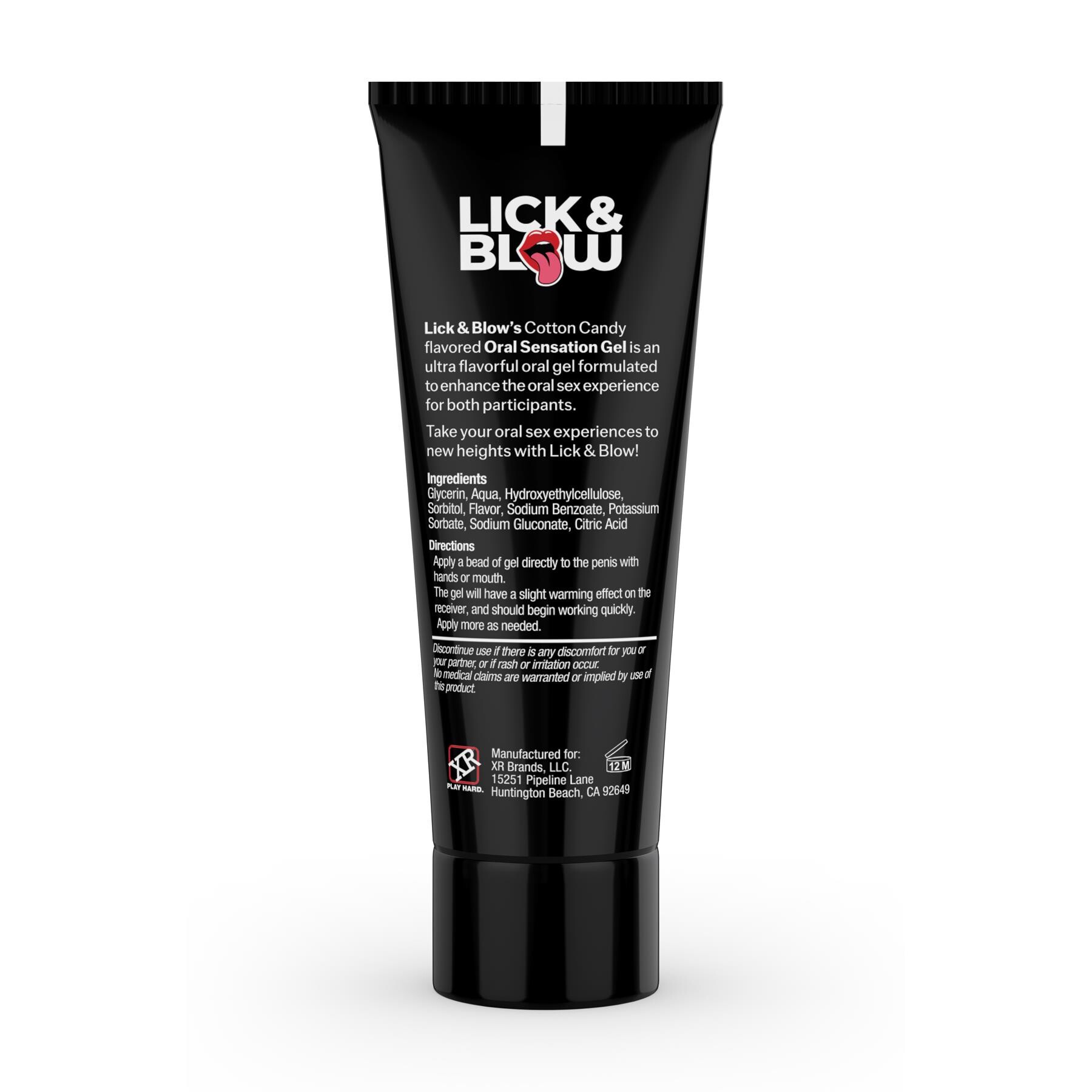 Good Blow Oral Sensation Flavor Gel back of bottle