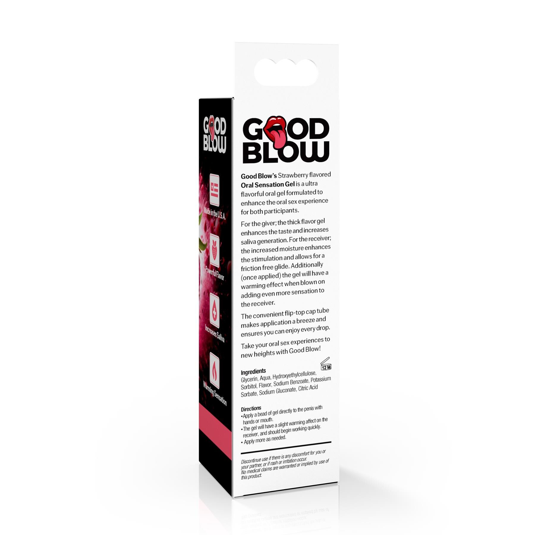 Good Blow Oral Sensation Flavor Gel back of box