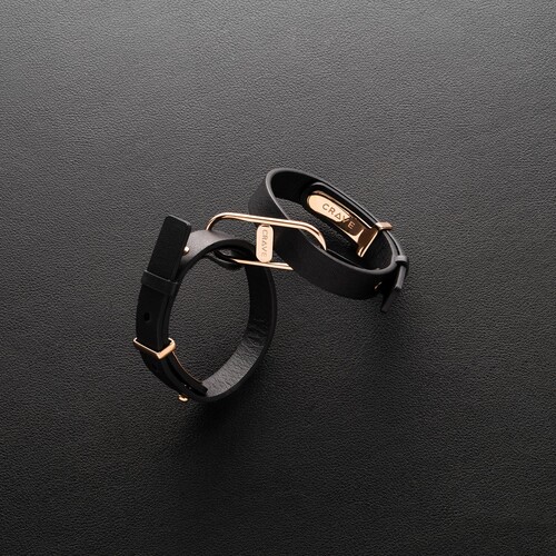 Crave Icon Leather Cuffs black with background