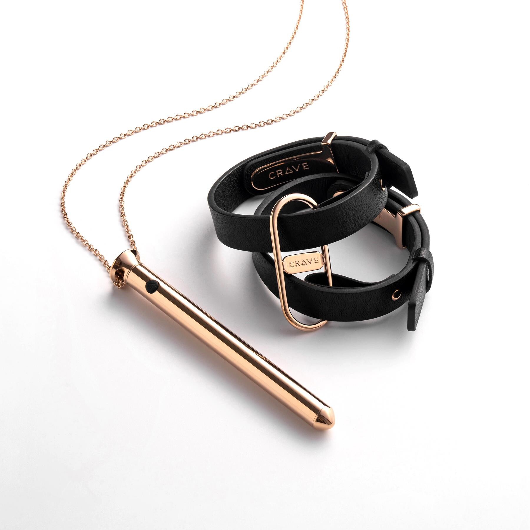 Crave Classic Pleasure Set Vesper 2 & Icon Cuffs both pieces flat view