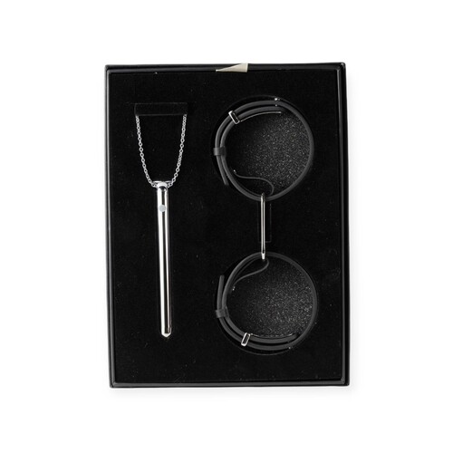 Crave Classic Pleasure Set Vesper & Icon Cuffs with black background shot
