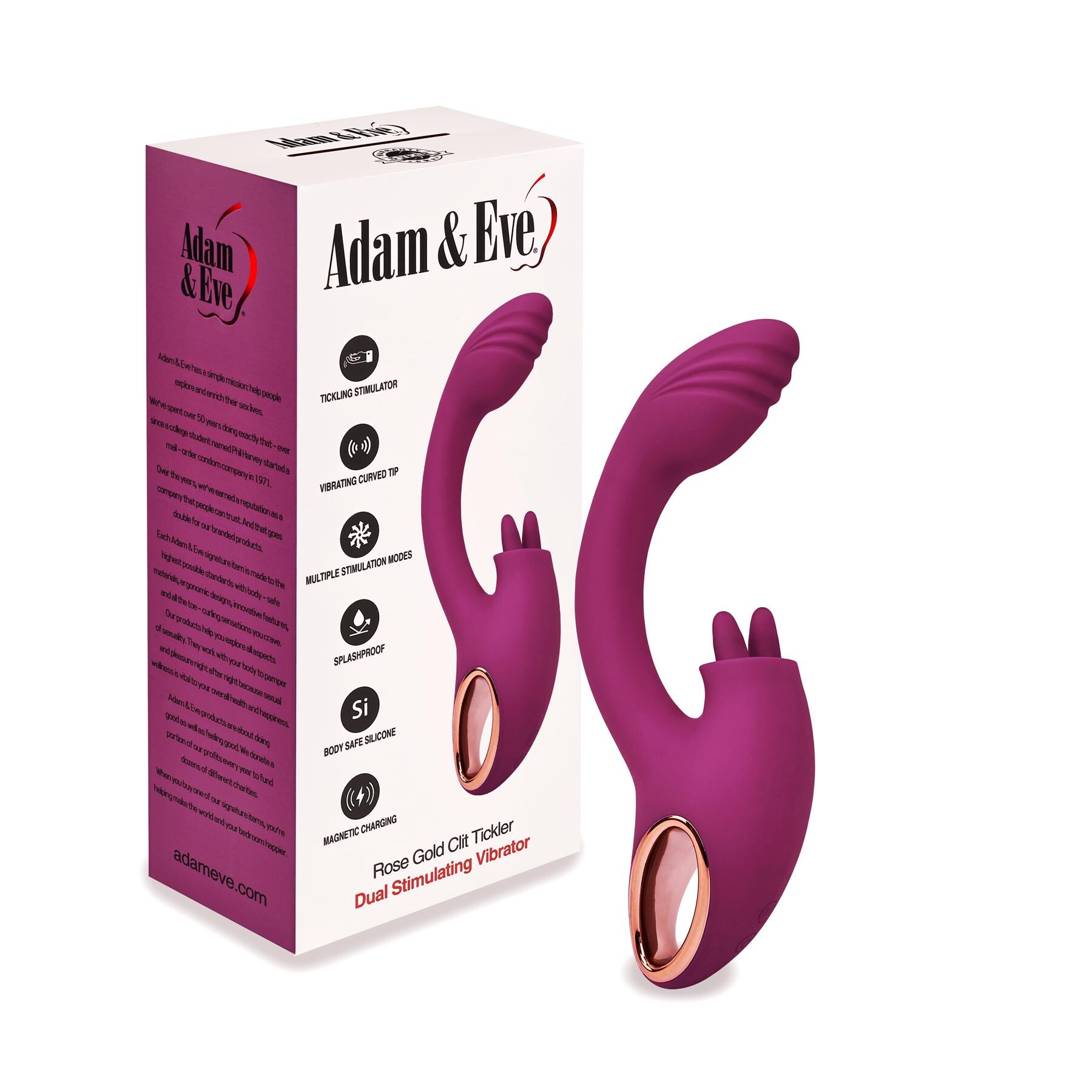 Adam & Eve Rose Gold Clit Tickler and front package