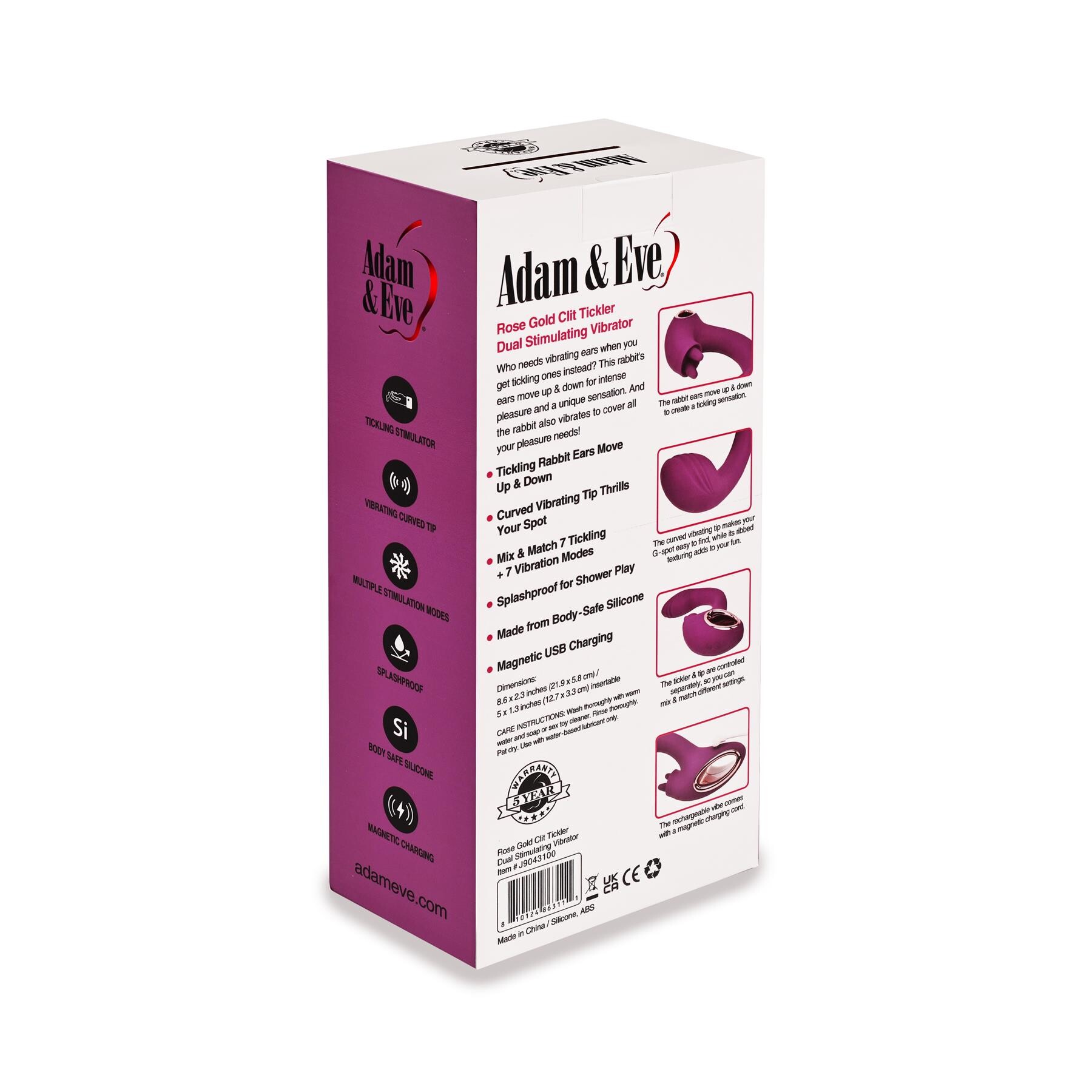 Adam & Eve Rose Gold Clit Tickler back package only