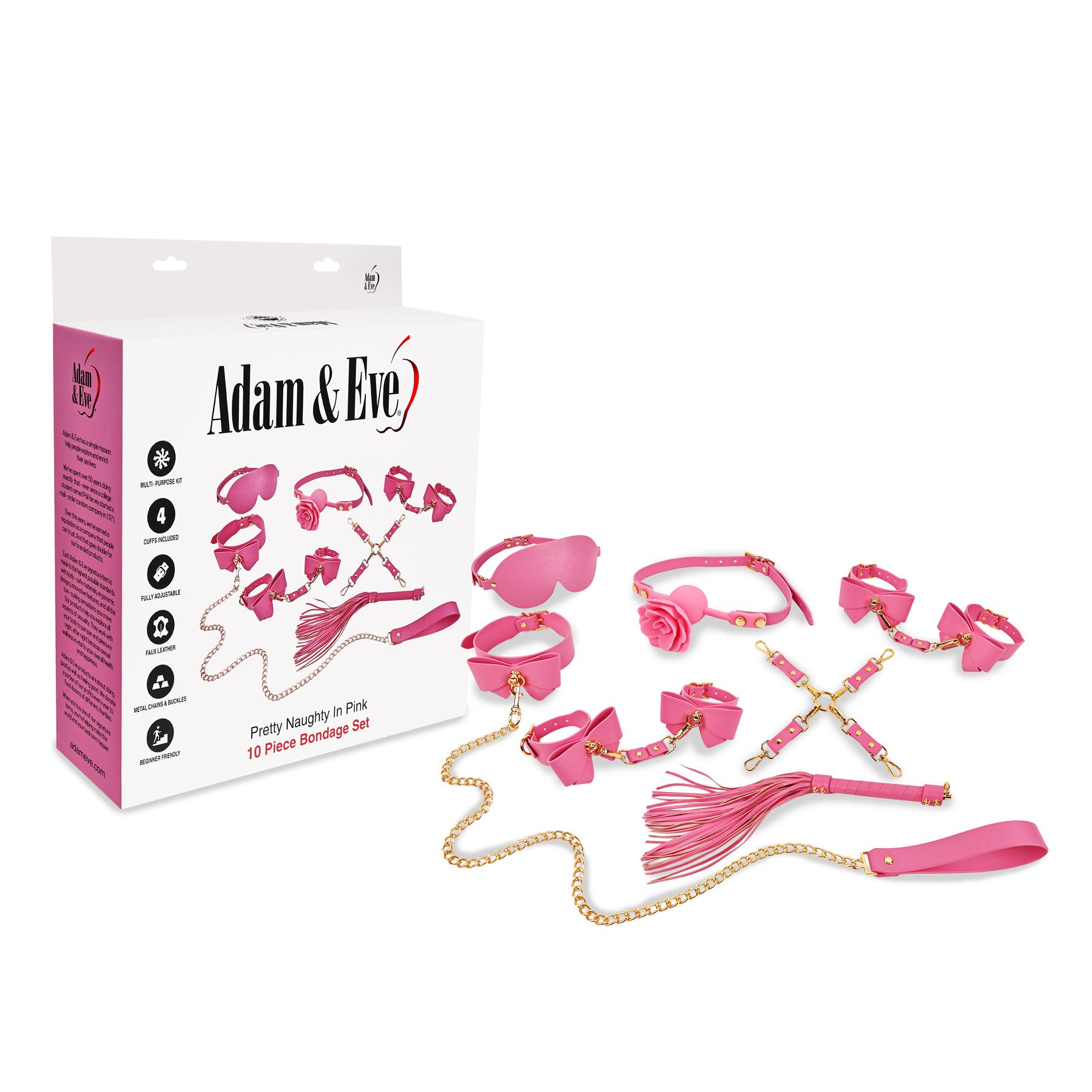 Adam & Eve Pretty Naughty In Pink 10 Piece Bondage Set - Bondage | Adam &  Eve