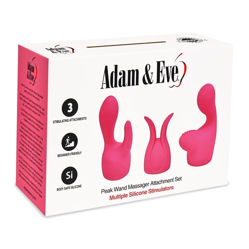 Adam & Eve Peak Wand Massager Attachment Set front of box