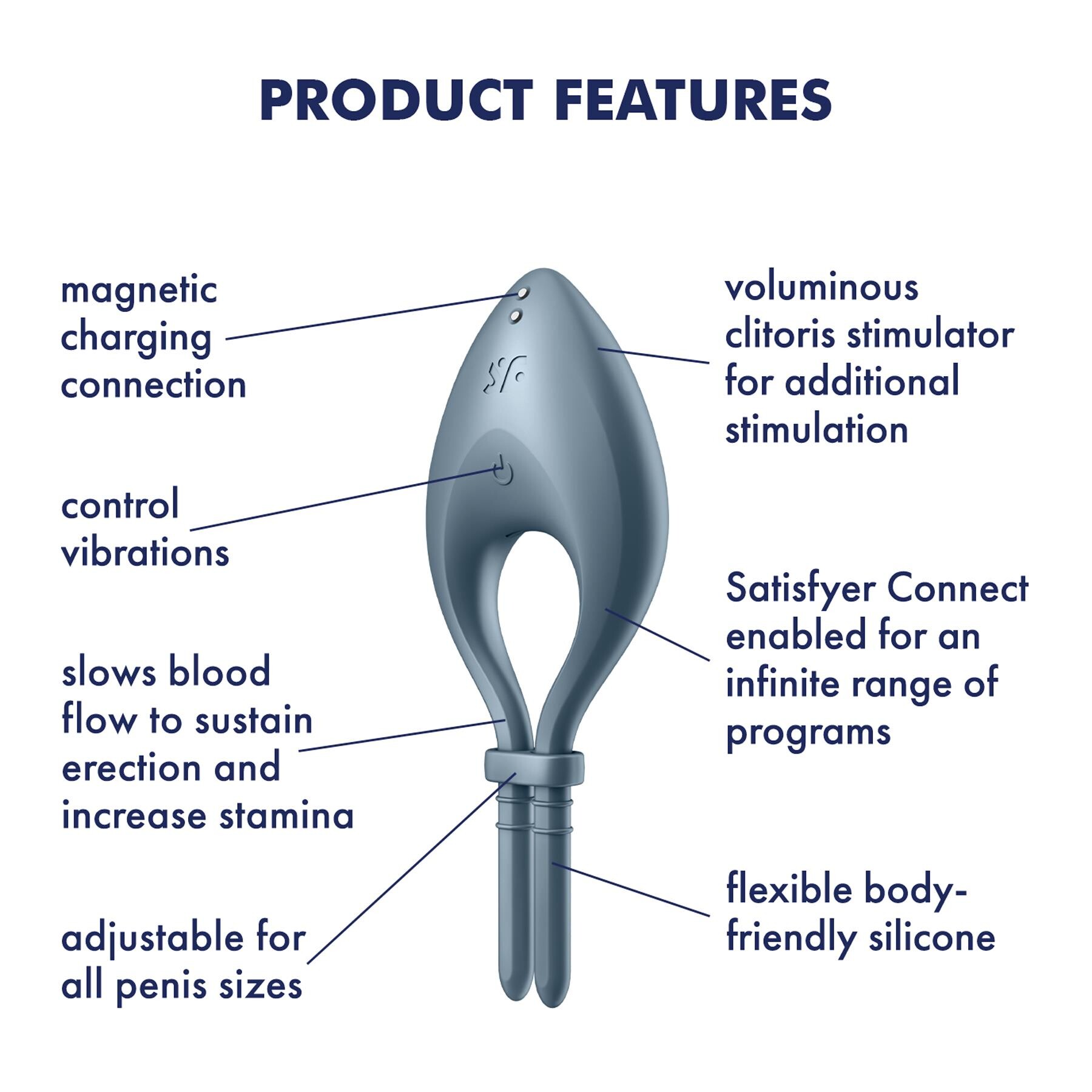 Satisfyer Bullseye Penis Ring features