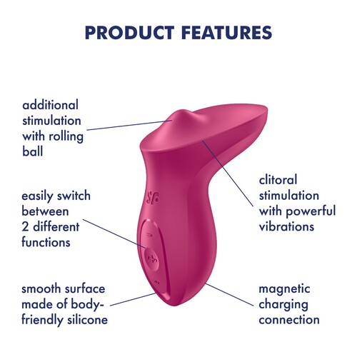 Satisfyer Exciterrr Rolling Lay On Vibrator features