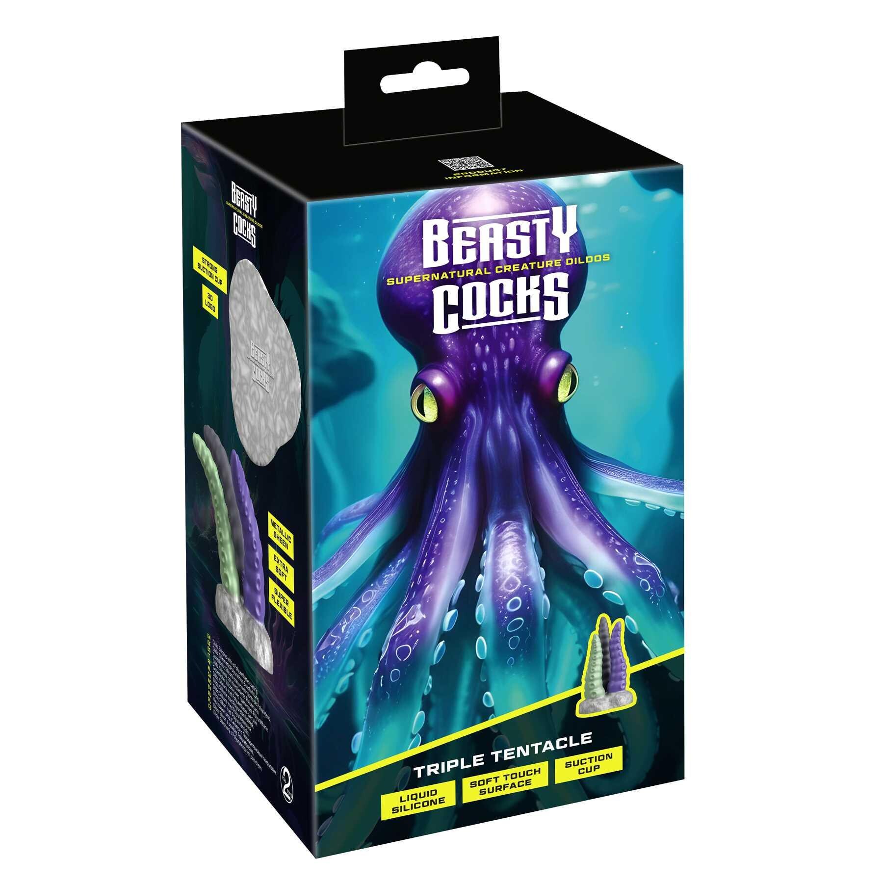 Beasty Cocks Triple Tentacle Dildo package