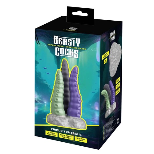 Beasty Cocks Triple Tentacle Dildo package