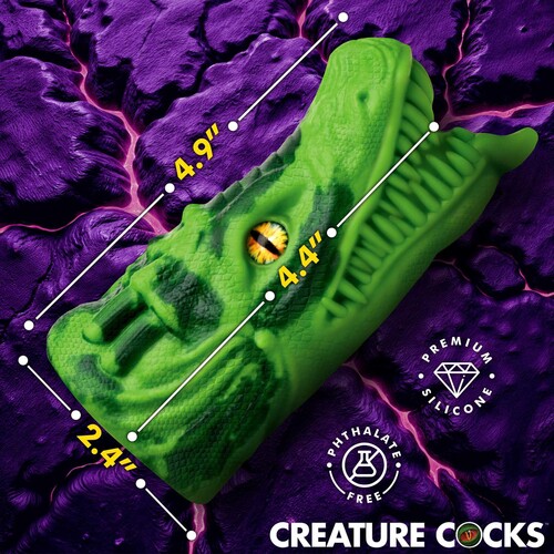 CREATURE COCKS DRAGON TAMER SILICONE STROKER green specs
