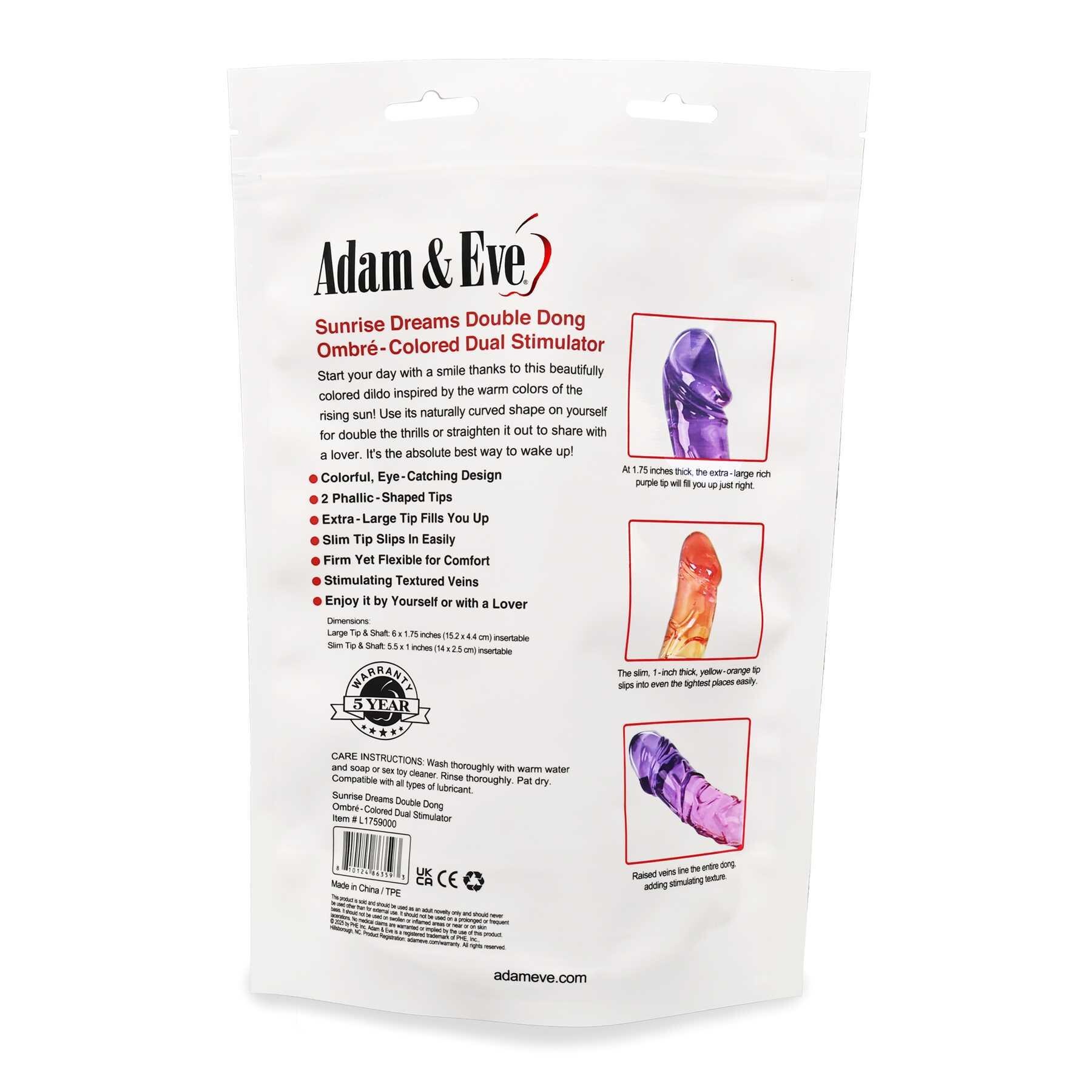 A&E SUNRISE DREAMS DOUBLE DONG packaging specs