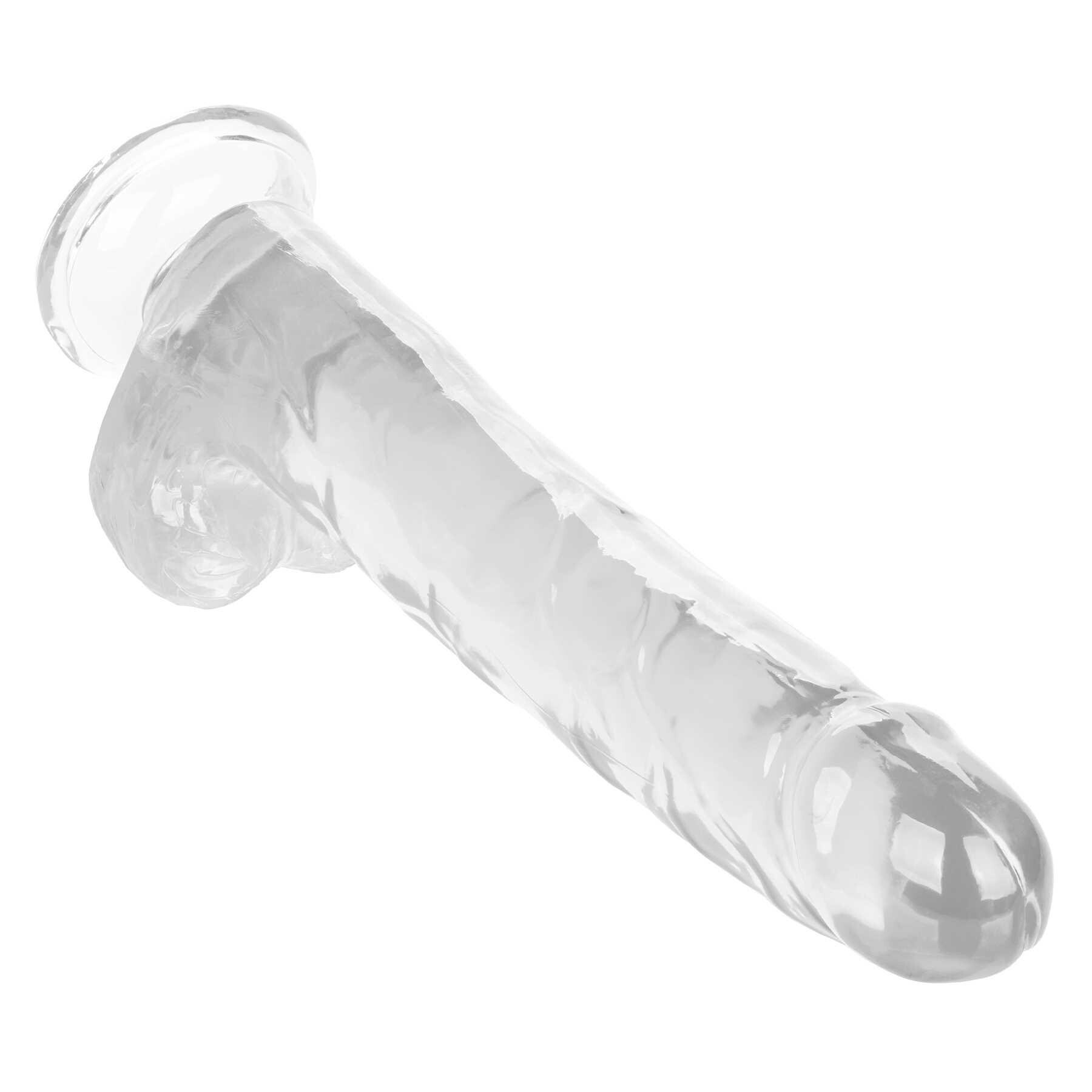 Size Queen 10 Inch Dildo Tip Pointing Downward - Clear