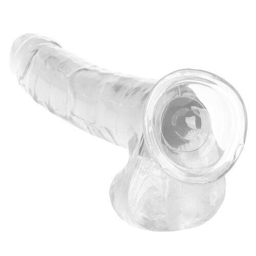 Size Queen 10 Inch Dildo Showing Suction Cup View - Clear