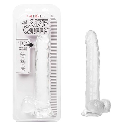Size Queen 10 Inch Dildo Packaging Shot - Clear
