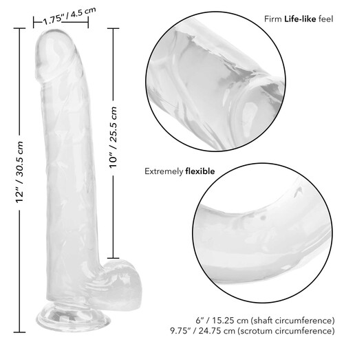 Size Queen 10 Inch Dildo Specs Clear