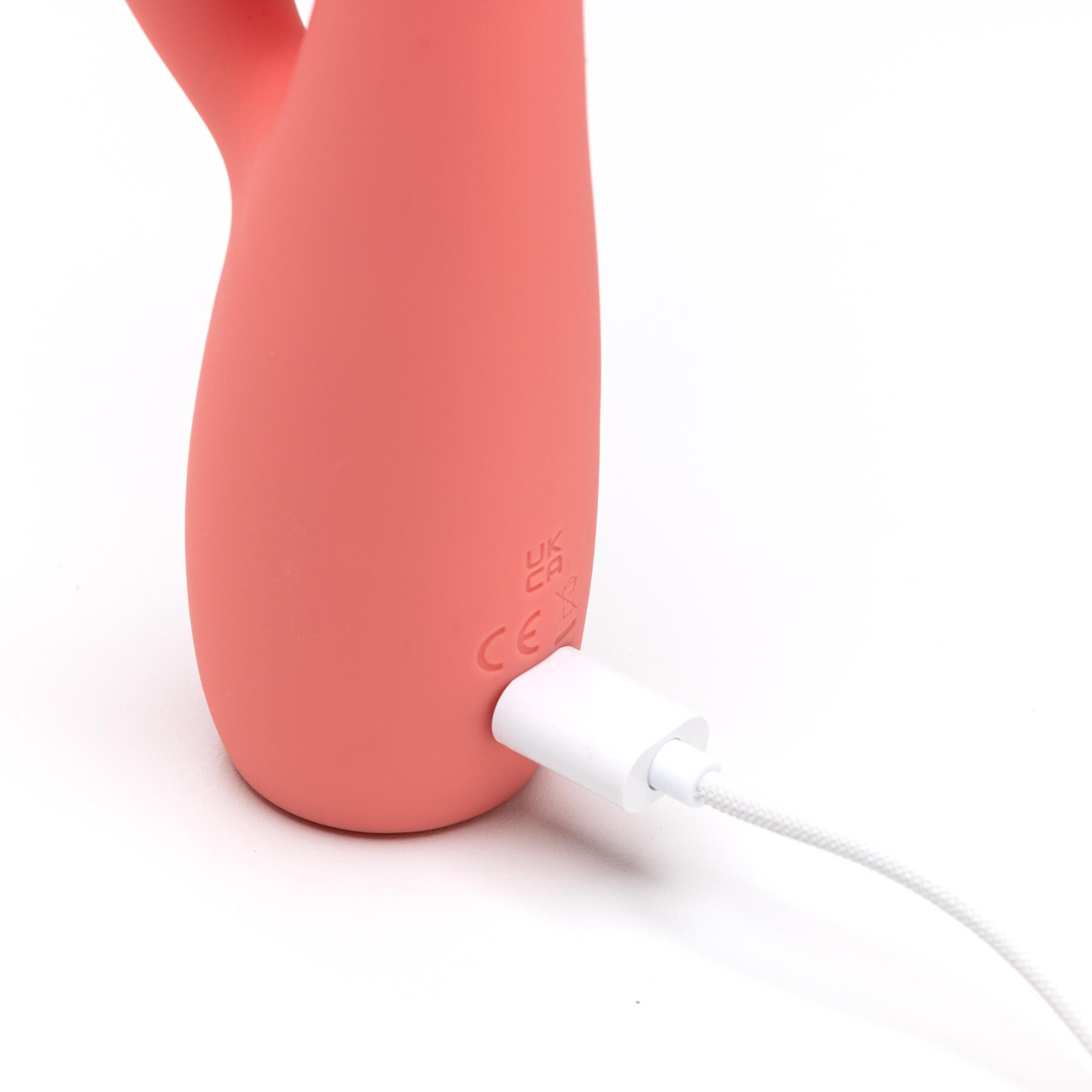 Groovy Glow Ups Curvie Dual Stimulating Vibrator - Showing Where Charging Cable is Placed