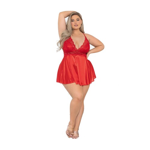 Satin Baby Doll & G-String queen front