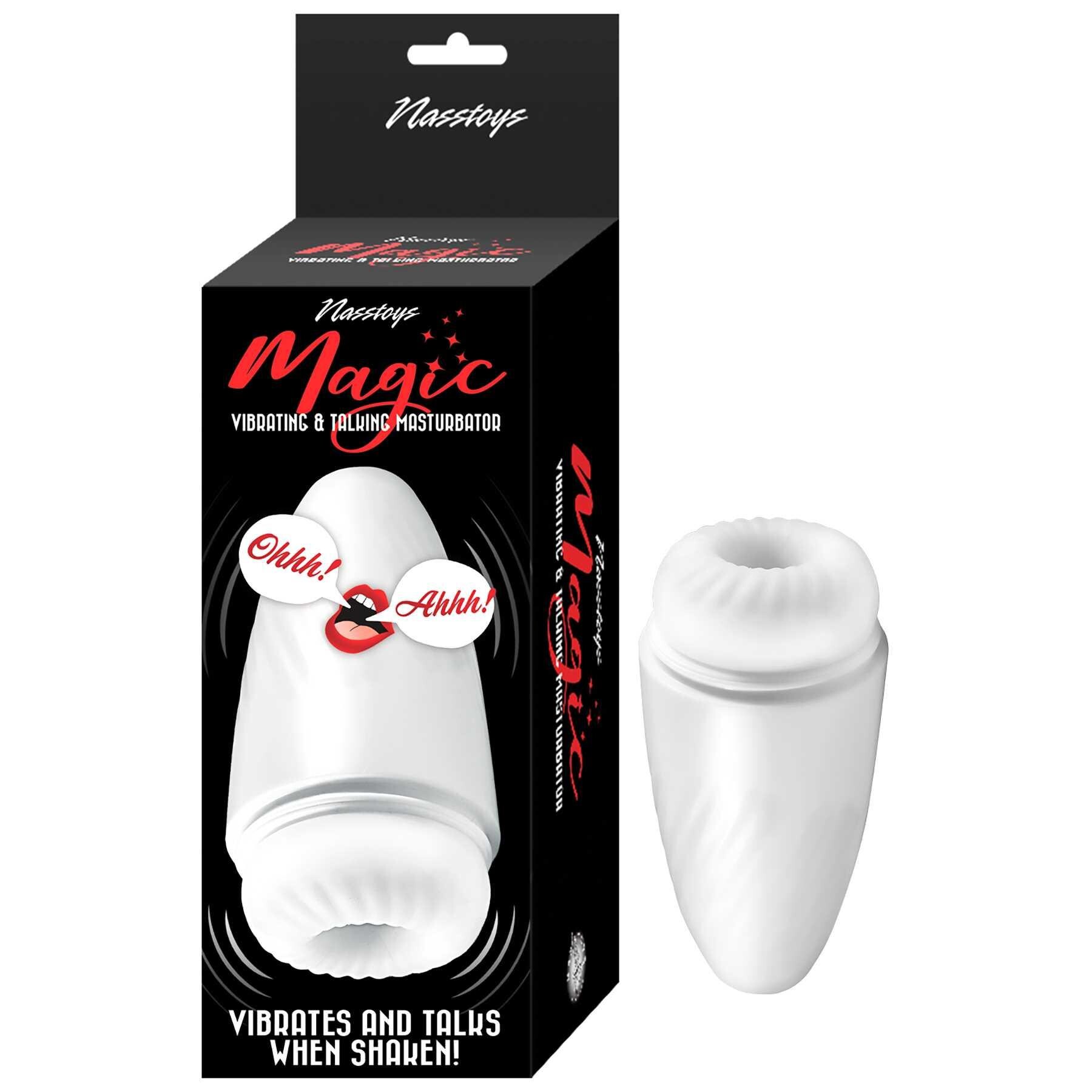 Magic Vibrating & Talking Masturbator packaging