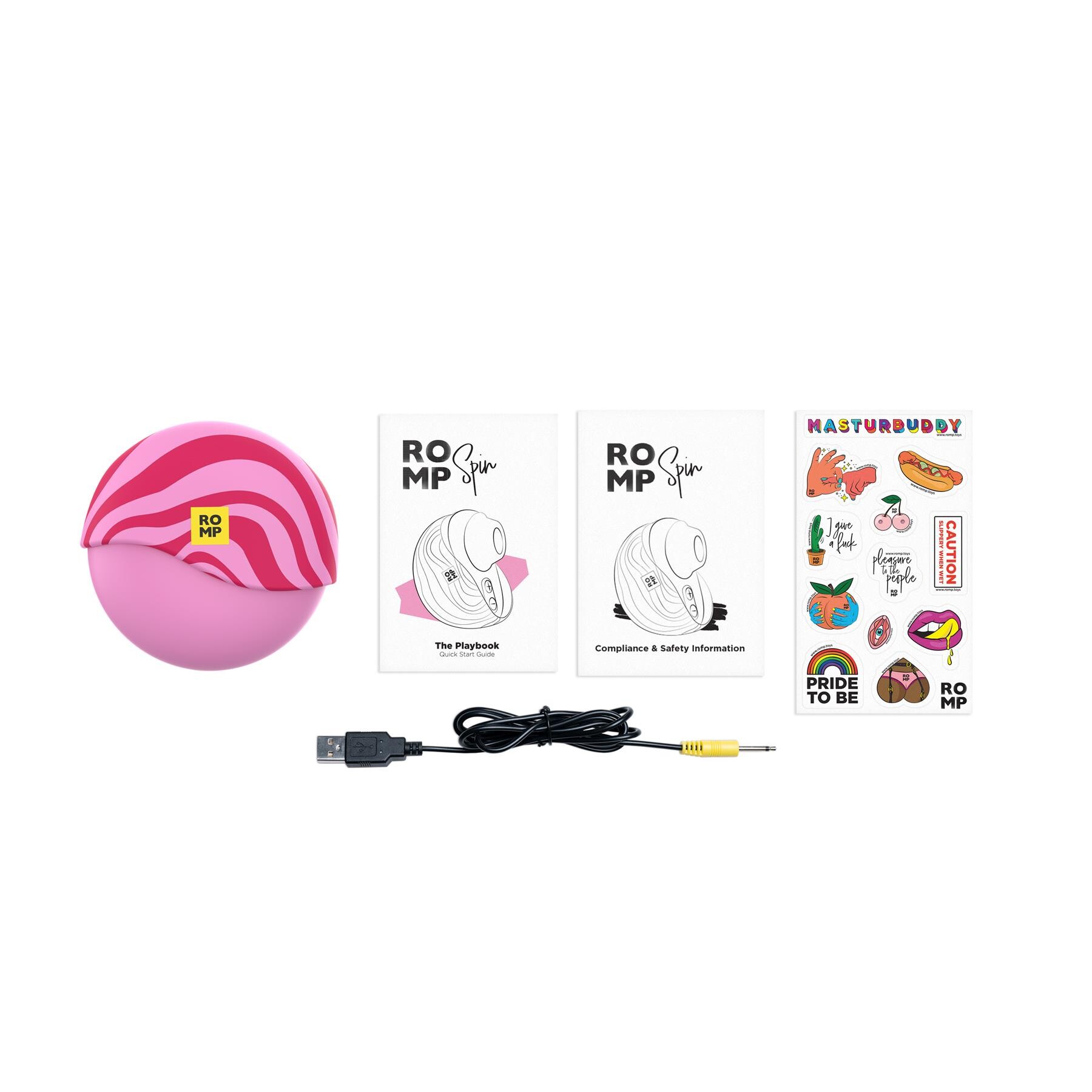 Romp Spin Clitoral Stimulator - Contents in Box