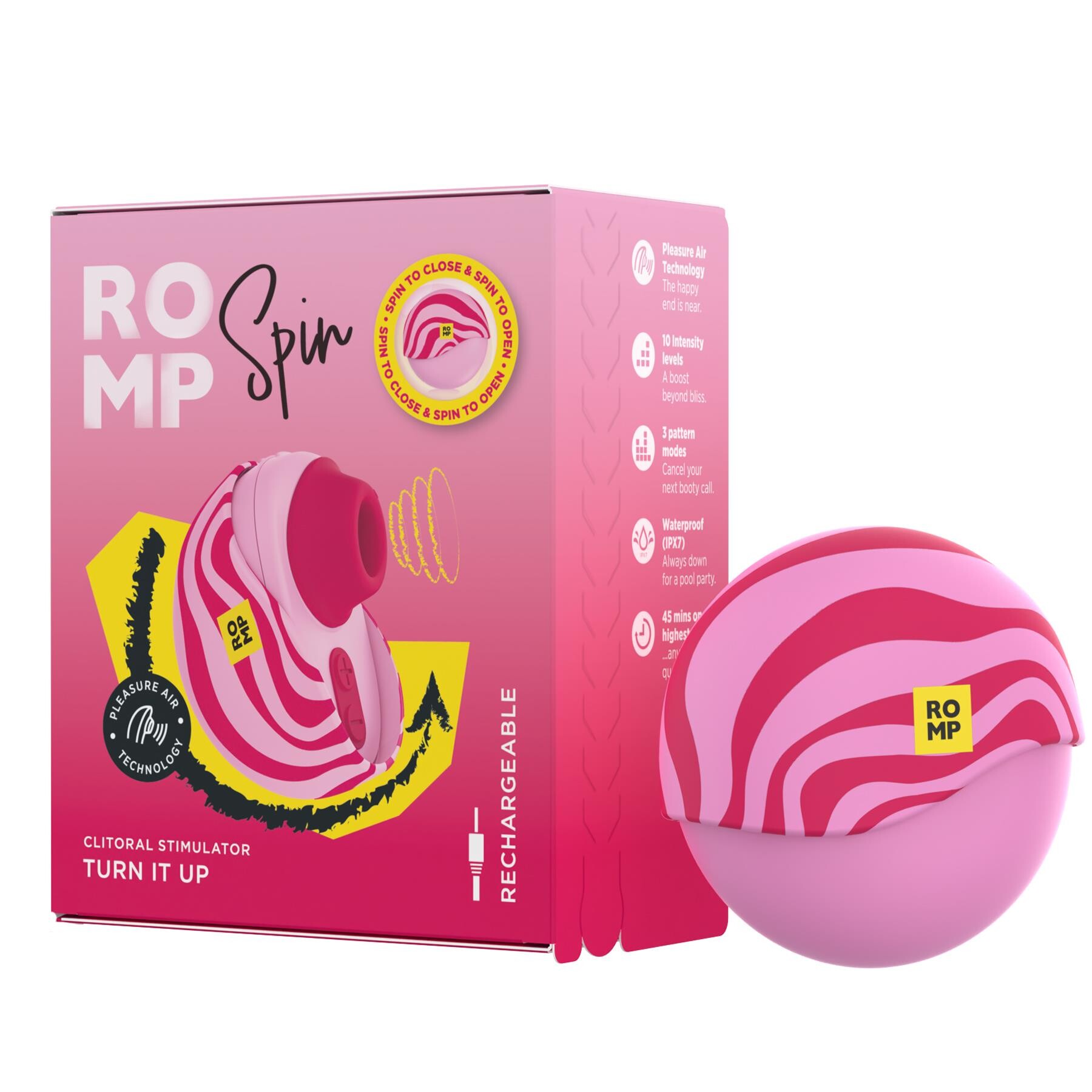 Romp Spin Clitoral Stimulator - Package and Product