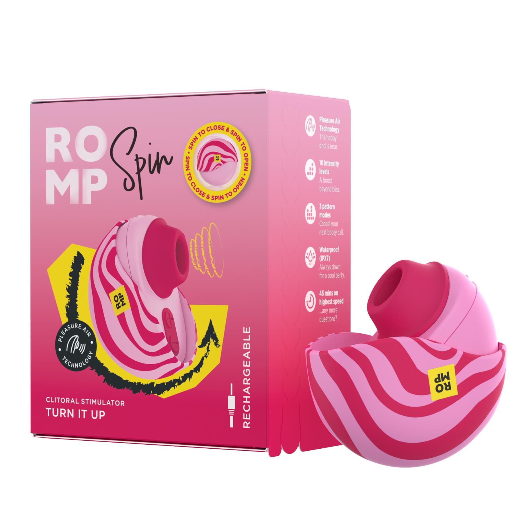 Romp Spin Clitoral Stimulator - Package and Product