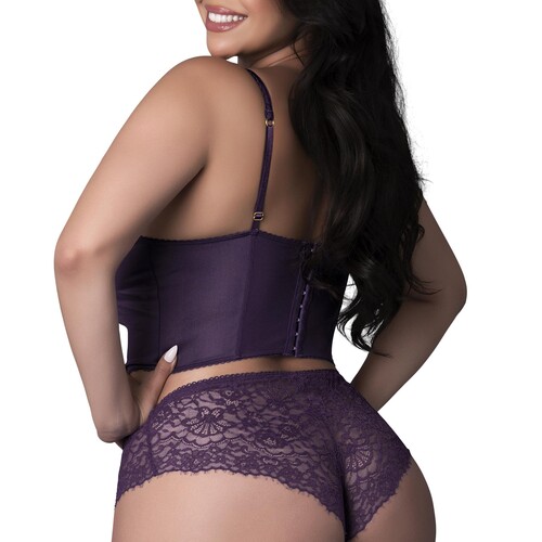 Leather & Lace Balconette Bustier & Cheeky Short back queen cropped